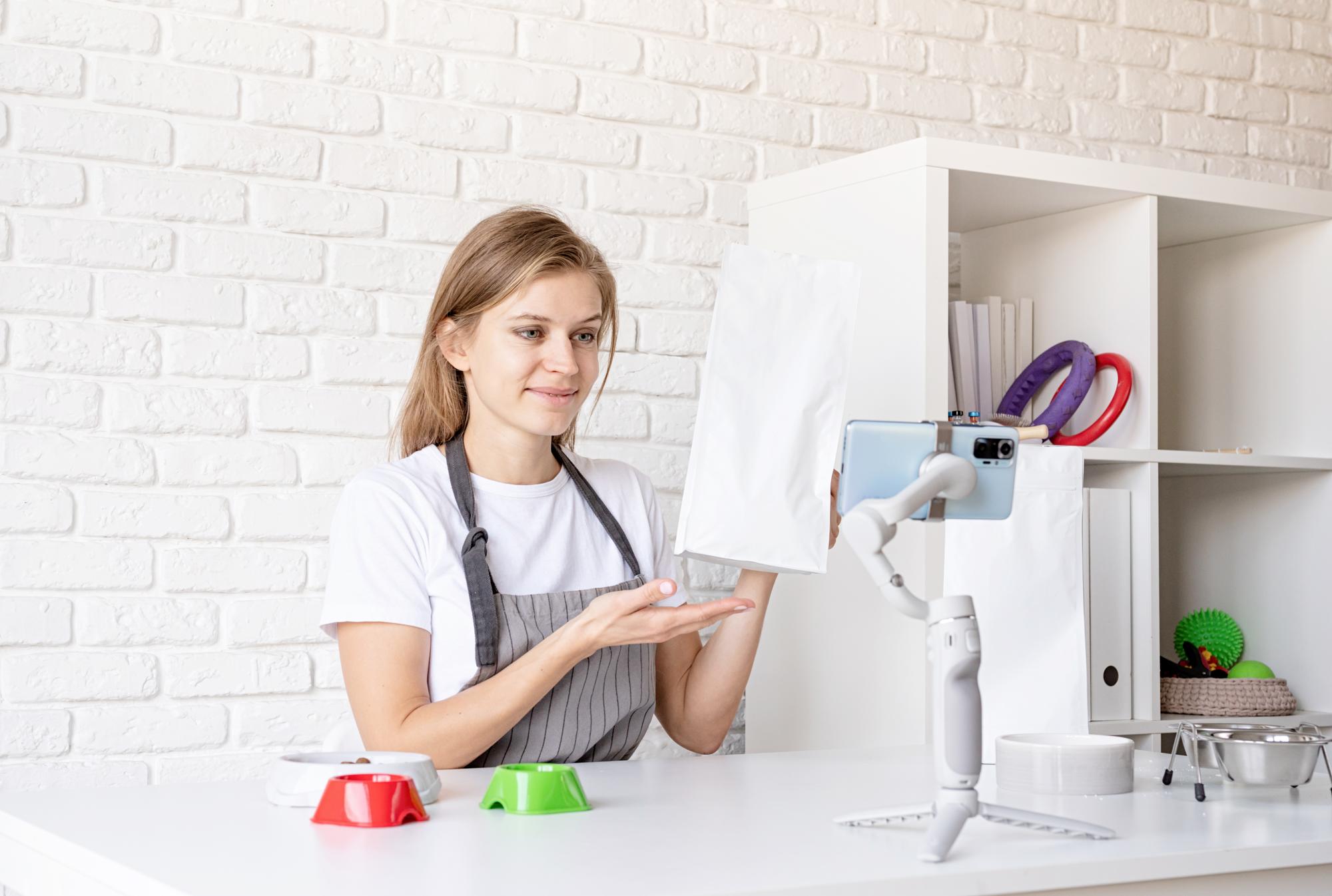 Student plating in a compact smart kitchen